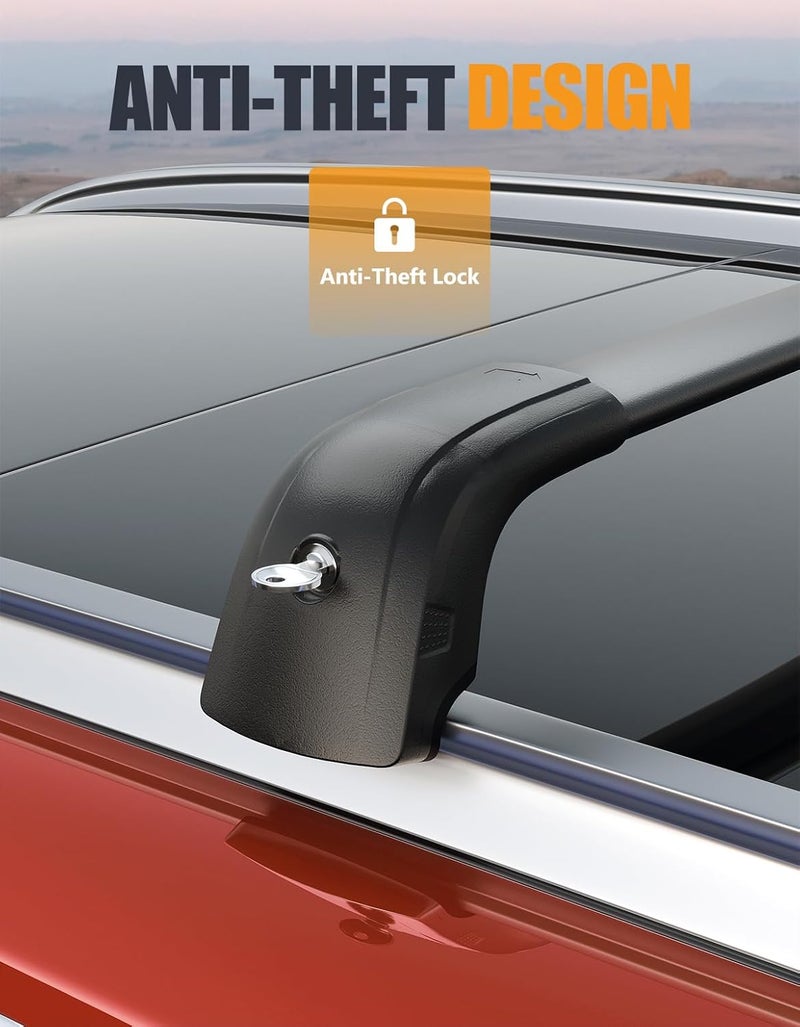 KINGGERI Roof Rack Cross Bars Compatible with Mazda CX50 CX-50 2023 2024 2025 2026, Lockable 220LBS Aluminum Roof Rails Crossbars Rooftop Cargo Basket Carrier Bag Luggage Rails - Image 4